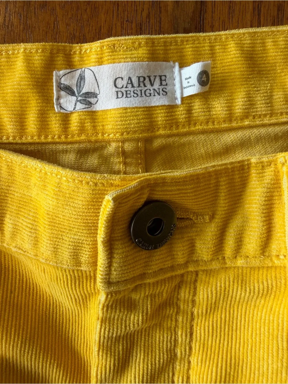 Carve Designs Yellow Corduroy Frayed Hem Shorts
